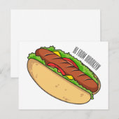 Hot Dog Cartoon Postkarte (Vorne/Hinten)