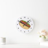 Hot Dog Cartoon Runde Wanduhr (Zuhause)