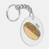 Hot Dog Cartoon Schlüsselanhänger (Vorderseite links)