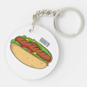 Hot Dog Cartoon Schlüsselanhänger (Rückseite)