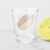 Hot Dog Cartoon Schnapsglas (Rückseite)
