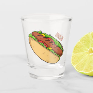 Hot Dog Cartoon Schnapsglas