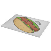 Hot Dog Cartoon Schneidebrett (Ecke)