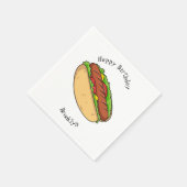 Hot Dog Cartoon Serviette (Ecke)