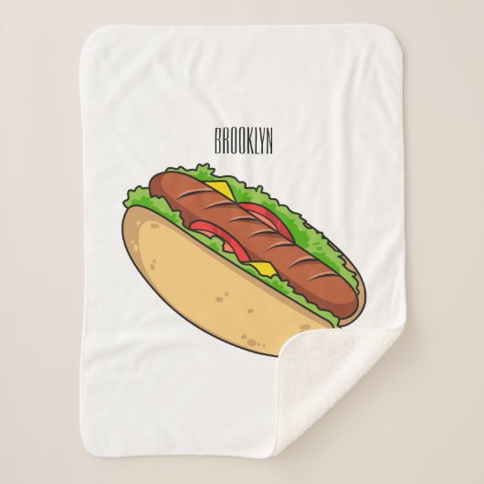 Hot Dog Cartoon Sherpadecke (Vorderseite)