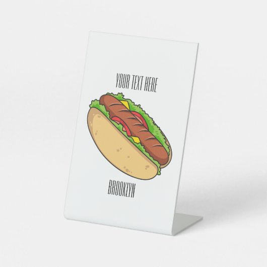 Hot Dog Cartoon Sockelschild (Vorderseite)
