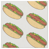 Hot Dog Cartoon Stoff (Nahaufnahme)