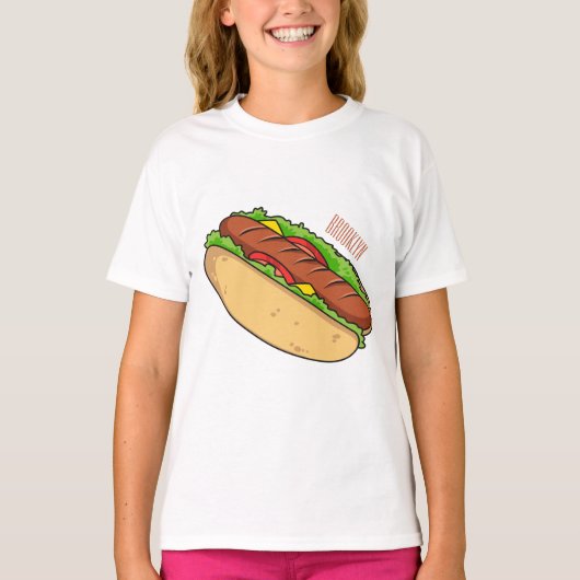 Hot Dog Cartoon T-Shirt (Vorderseite)