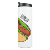 Hot Dog Cartoon Thermosbecher (Nach rechts gedreht)
