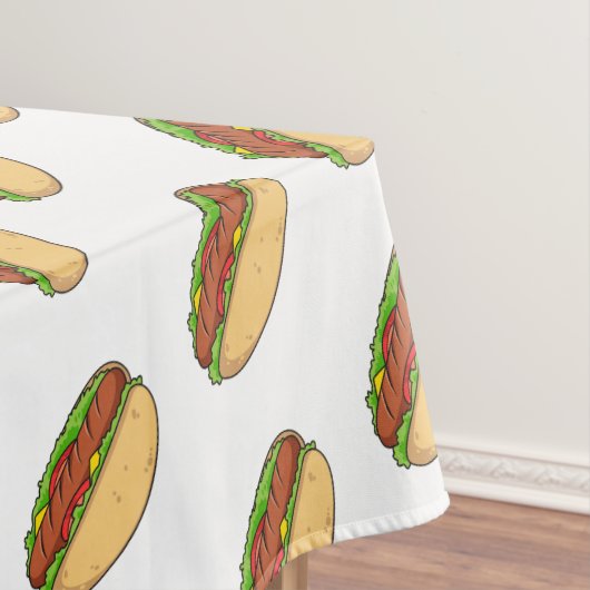 Hot Dog Cartoon Tischdecke (Beispiel)
