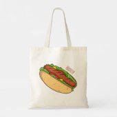 Hot Dog Cartoon Tragetasche (Rückseite)