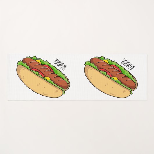 Hot Dog Cartoon Yogamatte (Vorderseite (Horizontal))