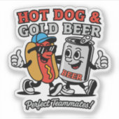 Hot Dog & Cold Beer Aufkleber (Vorderseite)