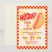 Hot Dog! Cook out themed, Any age birthday  Einladung (Vorne/Hinten)