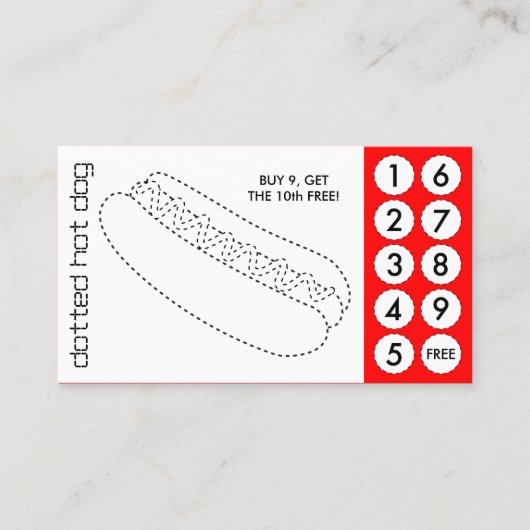 Hot Dog Cut Out Punch Cards Treuekarte (Vorderseite)