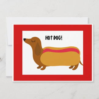Hot Dog Dachshund Geburtstag Digital-Download-Einl Einladung