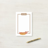 Hot Dog Dachshund Post-It Notizen (Auf Schreibtisch)