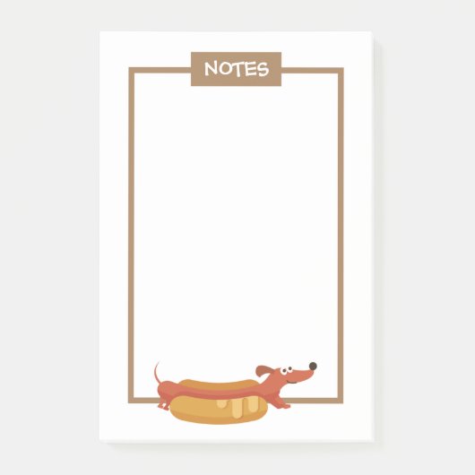 Hot Dog Dachshund Post-It Notizen (Vorderseite)