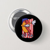 Hot Dog Dancing Food Lover Flag 4. Juli T Button (Vorne & Hinten)