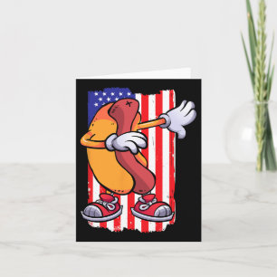 Hot Dog Dancing Food Lover Flag 4. Juli T Karte