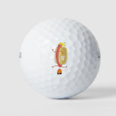 Hot Dog Dare Devil Jumping Fire Mit Monogramm Golfball (Vorderseite)