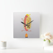 Hot Dog Dare Devil Quadratische Wanduhr (Zuhause)