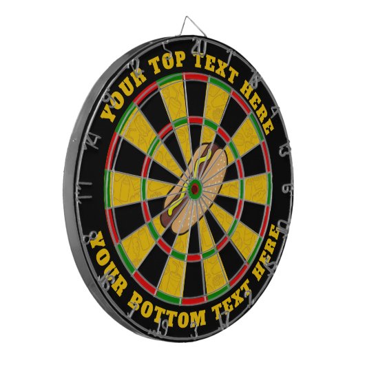 Hot Dog Dartboard mit benutzerdefiniertem Text Dartscheibe (Vorderseite Links)