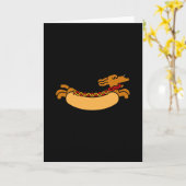 Hot dog Daschund Karte (Gelbe Blume)