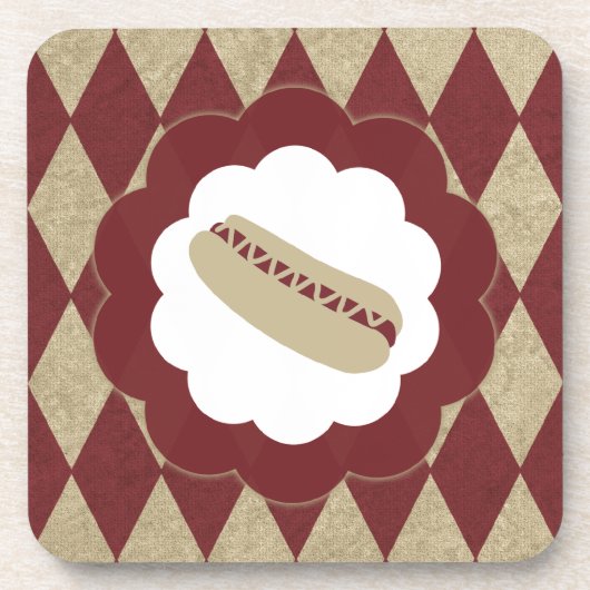 Hot Dog Diamanten Getränkeuntersetzer (Vorderseite)