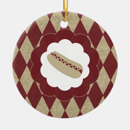 Hot Dog Diamanten Keramikornament (Vorne)