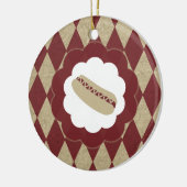 Hot Dog Diamanten Keramikornament (Links)
