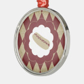 Hot Dog Diamanten Silbernes Ornament (Links)