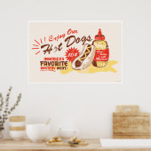 Hot-Dog-Druck Poster (Küche)