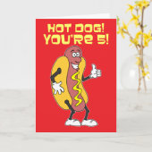 Hot Dog! Du bist 5! 5. Geburtstag Karte (Gelbe Blume)