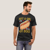 Hot Dog Eating Hot Dog nur ein Mädchen, die Lieben T-Shirt (Vorne ganz)