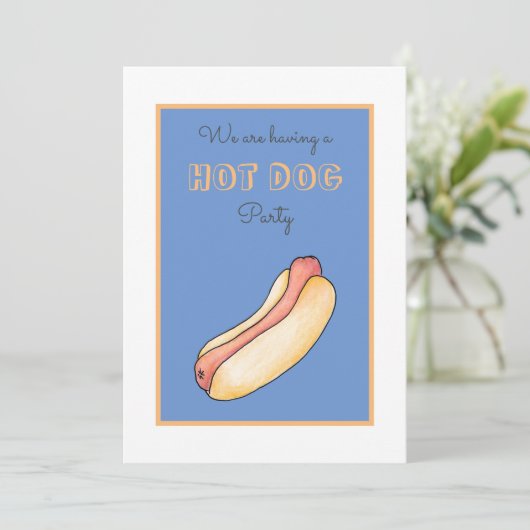 Hot Dog Einladung (Stehend Vorderseite)