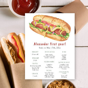 Hot Dog Erster Geburtstag Meilenstein Geburtstag Poster
