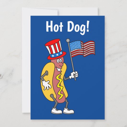 Hot Dog Es ist ein 4. Juli Party Einladung (Vorderseite)
