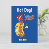 Hot Dog Es ist ein 4. Juli Party Einladung (Stehend Vorderseite)