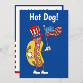 Hot Dog Es ist ein 4. Juli Party Einladung (Vorne/Hinten)
