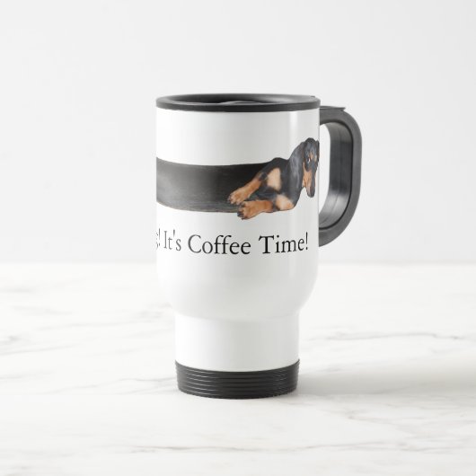 Hot Dog! Es ist Kaffeezeit Reisebecher (VorderseiteRechts)