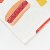 Hot Dog Fast Food GRILLEN Muster Fleecedecke (Ecke)