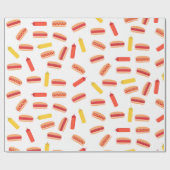 Hot Dog Fast Food GRILLEN Muster Geschenkpapier (Flach)