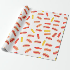 Hot Dog Fast Food GRILLEN Muster Geschenkpapier