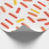 Hot Dog Fast Food GRILLEN Muster Geschenkpapier (Ecke)