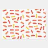Hot Dog Fast Food GRILLEN Muster Geschenkpapier Set (Vorderseite)