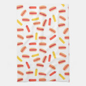 Hot Dog Fast Food GRILLEN Muster Geschirrtuch (Vertikal)