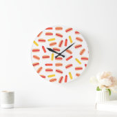 Hot Dog Fast Food GRILLEN Muster Große Wanduhr (Zuhause)