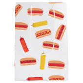 Hot Dog Fast Food GRILLEN Muster Mittlere Geschenktüte (Rückseite)