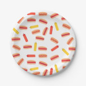 Hot Dog Fast Food GRILLEN Muster Pappteller (Vorderseite)